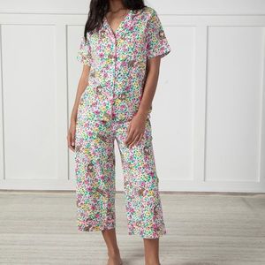 Printfresh Bunny Trail Short Sleep Top & Cropped Pajama Pants Set Spring Meadow